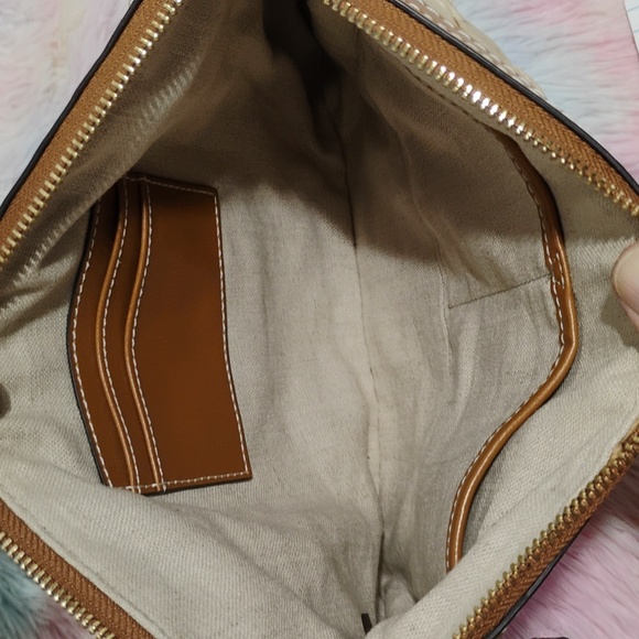 NWOT Michael Kors Malibu Straw Watermelon XL Zip Clutch - Picture 7 of 12